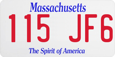MA license plate 115JF6