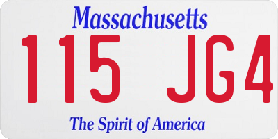 MA license plate 115JG4