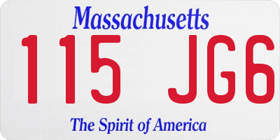 MA license plate 115JG6