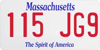 MA license plate 115JG9