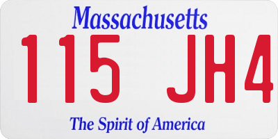 MA license plate 115JH4