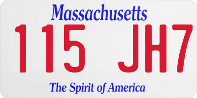 MA license plate 115JH7