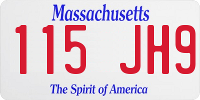 MA license plate 115JH9