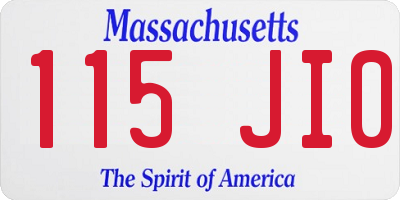 MA license plate 115JI0