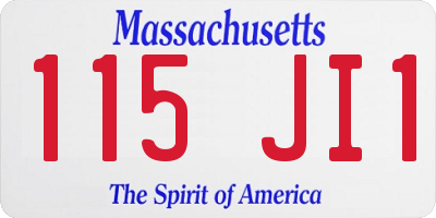 MA license plate 115JI1