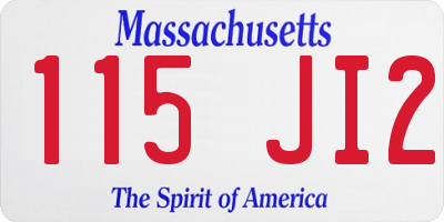 MA license plate 115JI2