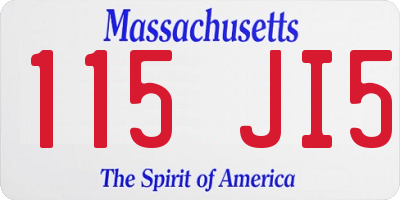 MA license plate 115JI5