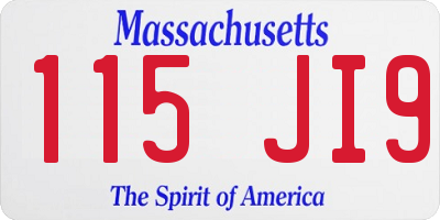 MA license plate 115JI9