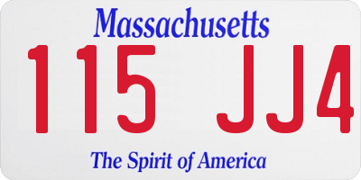 MA license plate 115JJ4