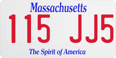 MA license plate 115JJ5