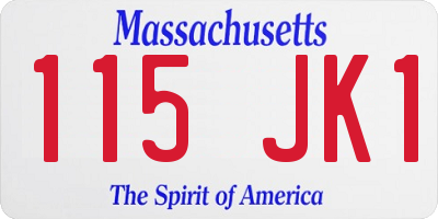 MA license plate 115JK1