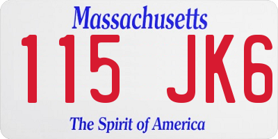 MA license plate 115JK6