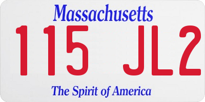 MA license plate 115JL2