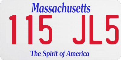 MA license plate 115JL5