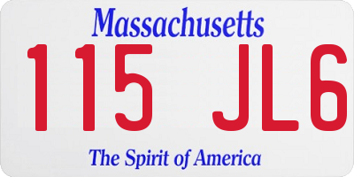 MA license plate 115JL6