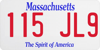 MA license plate 115JL9