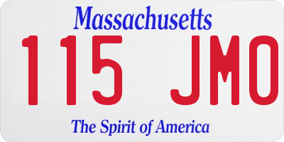 MA license plate 115JM0