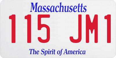 MA license plate 115JM1