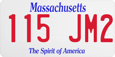 MA license plate 115JM2