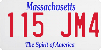 MA license plate 115JM4