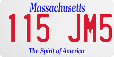 MA license plate 115JM5