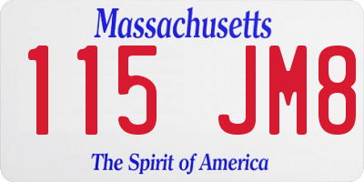 MA license plate 115JM8