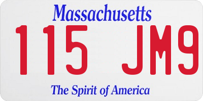 MA license plate 115JM9