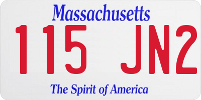 MA license plate 115JN2