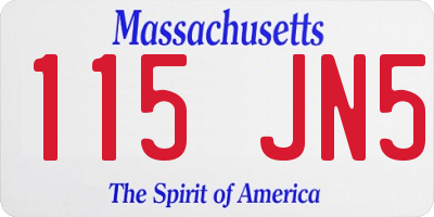 MA license plate 115JN5