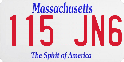 MA license plate 115JN6