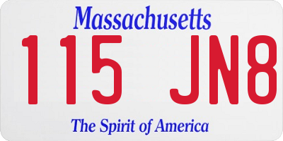 MA license plate 115JN8