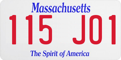 MA license plate 115JO1
