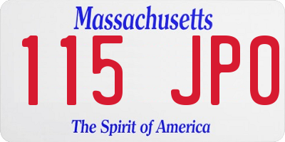 MA license plate 115JP0