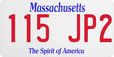 MA license plate 115JP2
