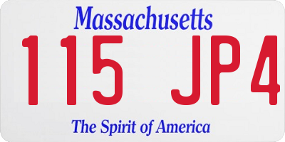 MA license plate 115JP4