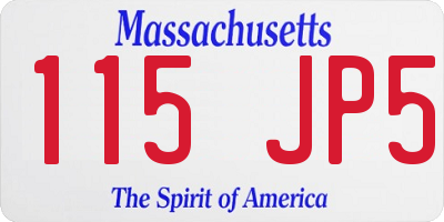 MA license plate 115JP5