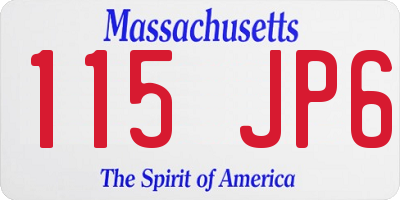 MA license plate 115JP6