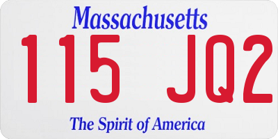 MA license plate 115JQ2