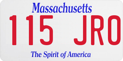 MA license plate 115JR0