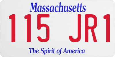 MA license plate 115JR1