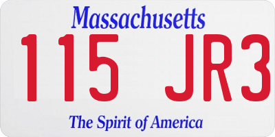 MA license plate 115JR3