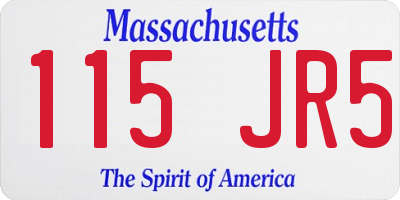 MA license plate 115JR5