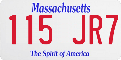 MA license plate 115JR7
