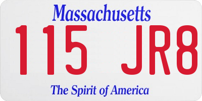 MA license plate 115JR8