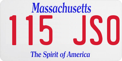 MA license plate 115JS0