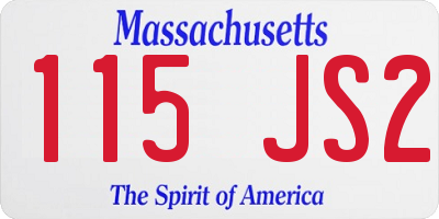 MA license plate 115JS2