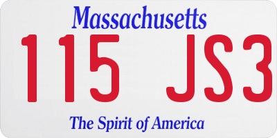 MA license plate 115JS3