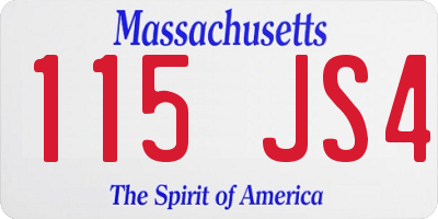 MA license plate 115JS4