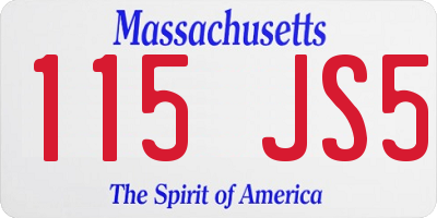 MA license plate 115JS5