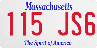 MA license plate 115JS6